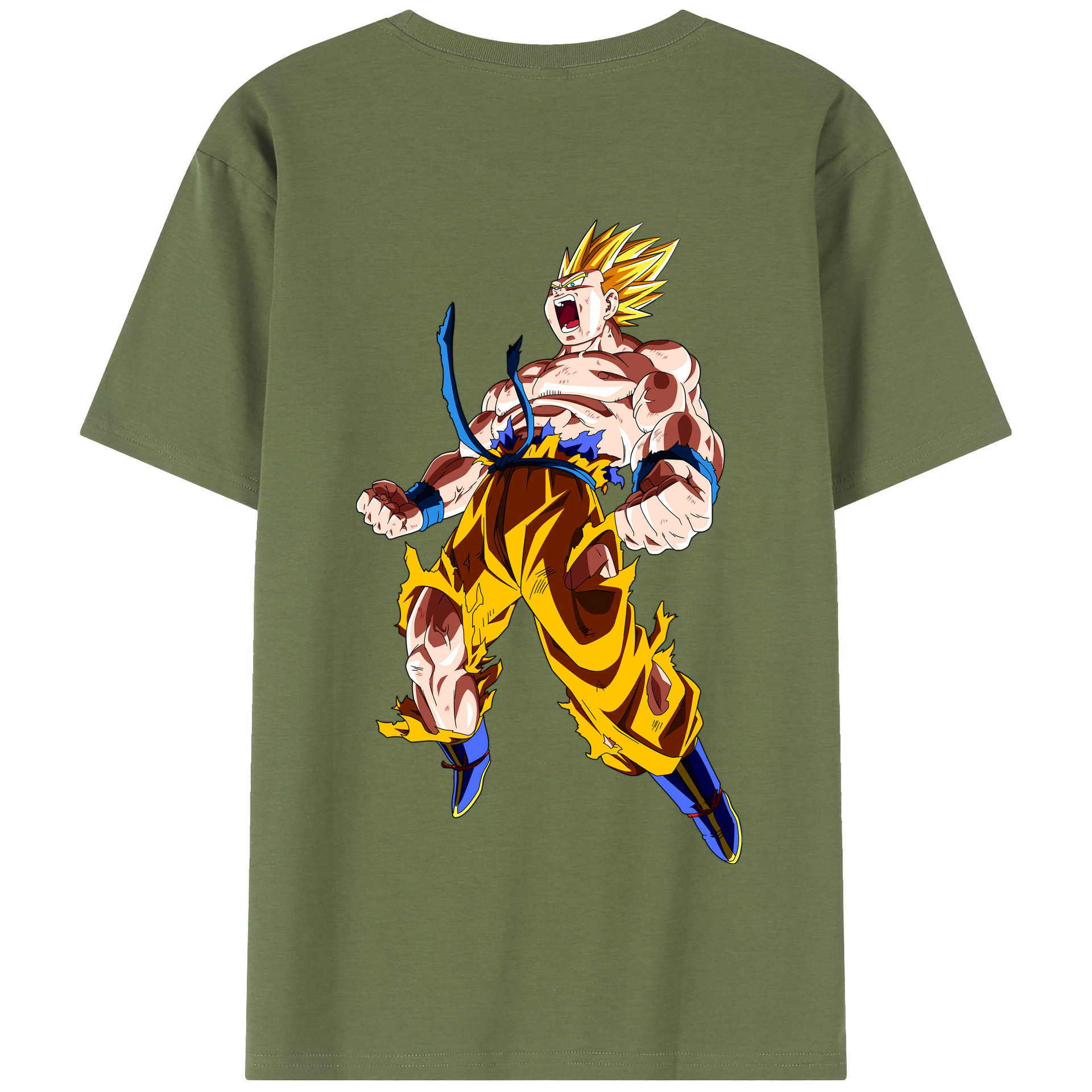 （画像用） ドラゴンボール 孫悟空（そん ごくう）Son Goku カカロット DRAGON BALL Kakarotto 綿100％半袖Tシャツ（背面プリント）